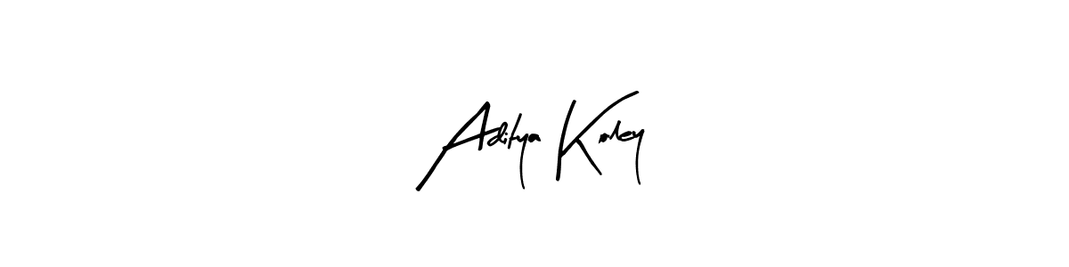 The best way (Arty Signature) to make a short signature is to pick only two or three words in your name. The name Aditya Koley include a total of six letters. For converting this name. Aditya Koley signature style 8 images and pictures png