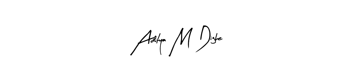 The best way (Arty Signature) to make a short signature is to pick only two or three words in your name. The name Aditya M Dighe include a total of six letters. For converting this name. Aditya M Dighe signature style 8 images and pictures png