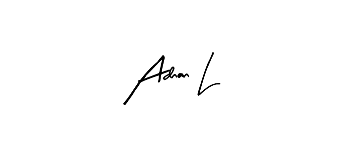 How to make Adnan L name signature. Use Arty Signature style for creating short signs online. This is the latest handwritten sign. Adnan L signature style 8 images and pictures png