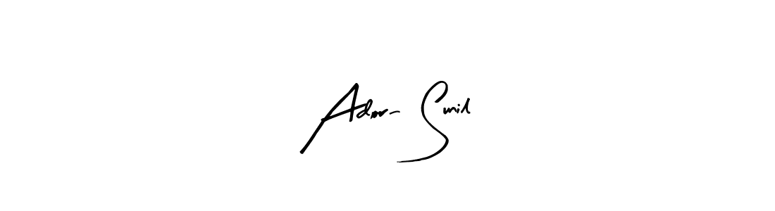 How to make Ador- Sunil name signature. Use Arty Signature style for creating short signs online. This is the latest handwritten sign. Ador- Sunil signature style 8 images and pictures png