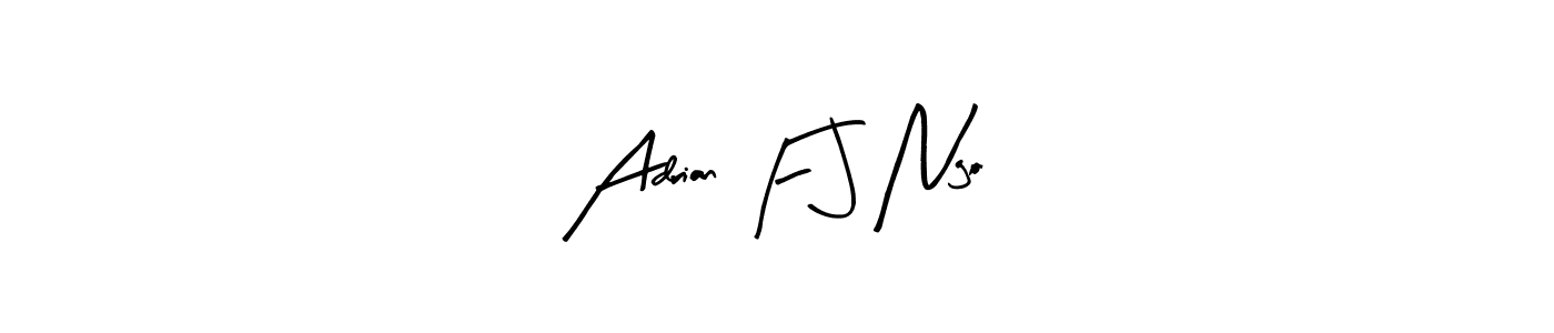 Create a beautiful signature design for name Adrian F J Ngo. With this signature (Arty Signature) fonts, you can make a handwritten signature for free. Adrian F J Ngo signature style 8 images and pictures png