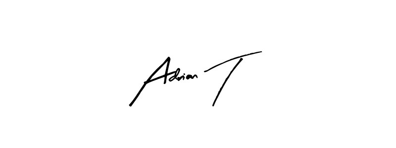 Arty Signature is a professional signature style that is perfect for those who want to add a touch of class to their signature. It is also a great choice for those who want to make their signature more unique. Get Adrian T name to fancy signature for free. Adrian T signature style 8 images and pictures png