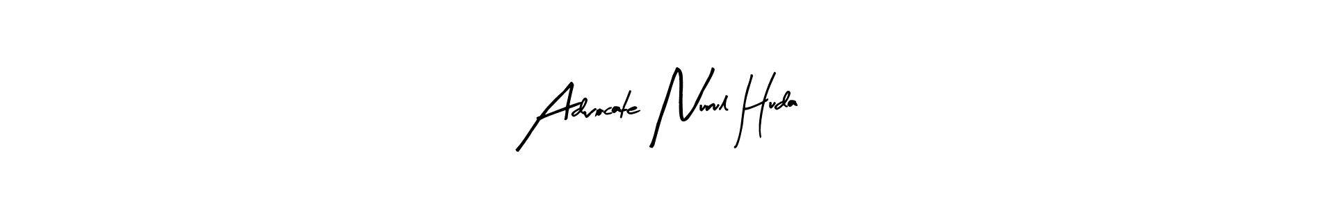 How to make Advocate Nurul Huda name signature. Use Arty Signature style for creating short signs online. This is the latest handwritten sign. Advocate Nurul Huda signature style 8 images and pictures png