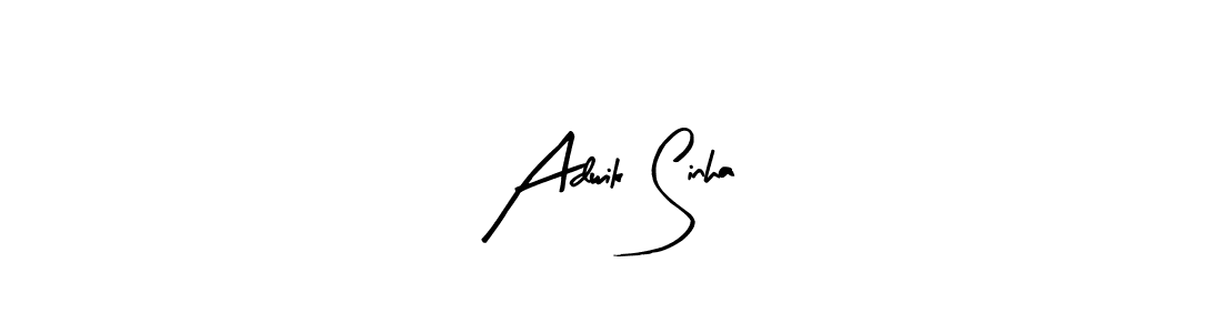 How to make Adwik Sinha name signature. Use Arty Signature style for creating short signs online. This is the latest handwritten sign. Adwik Sinha signature style 8 images and pictures png