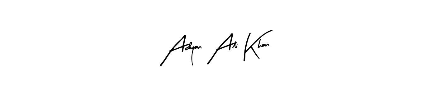 How to make Adyan Ali Khan name signature. Use Arty Signature style for creating short signs online. This is the latest handwritten sign. Adyan Ali Khan signature style 8 images and pictures png