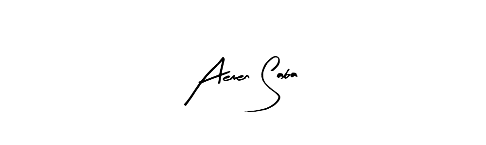 Here are the top 10 professional signature styles for the name Aemen Saba. These are the best autograph styles you can use for your name. Aemen Saba signature style 8 images and pictures png