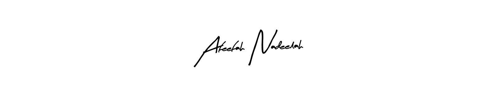 Create a beautiful signature design for name Afeefah Nadeelah. With this signature (Arty Signature) fonts, you can make a handwritten signature for free. Afeefah Nadeelah signature style 8 images and pictures png