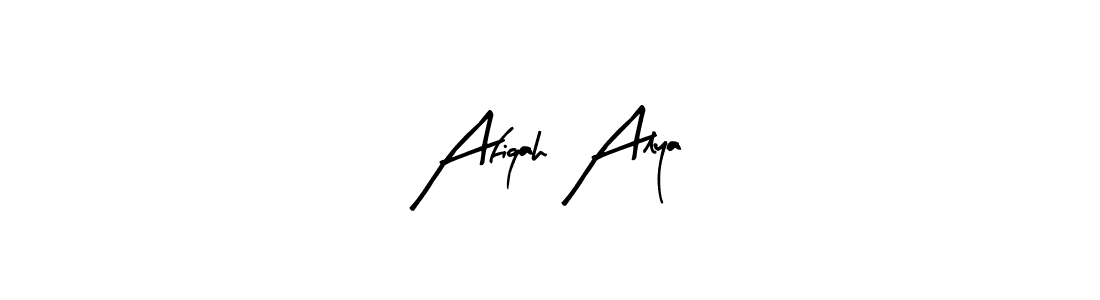 Also You can easily find your signature by using the search form. We will create Afiqah Alya name handwritten signature images for you free of cost using Arty Signature sign style. Afiqah Alya signature style 8 images and pictures png