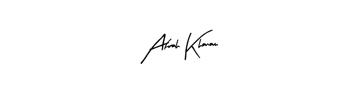 Design your own signature with our free online signature maker. With this signature software, you can create a handwritten (Arty Signature) signature for name Afrah Khanam. Afrah Khanam signature style 8 images and pictures png