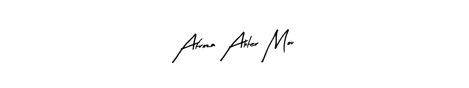 The best way (Arty Signature) to make a short signature is to pick only two or three words in your name. The name Afroza Akter Mou include a total of six letters. For converting this name. Afroza Akter Mou signature style 8 images and pictures png