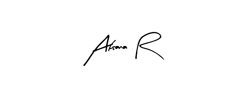 How to make Afsana R name signature. Use Arty Signature style for creating short signs online. This is the latest handwritten sign. Afsana R signature style 8 images and pictures png