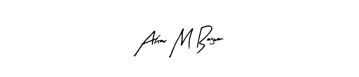 How to make Afsar M Bagwan name signature. Use Arty Signature style for creating short signs online. This is the latest handwritten sign. Afsar M Bagwan signature style 8 images and pictures png