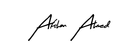 Create a personalized artistic stamp with Afshan Ahmed in Arty Signature font. Perfect for visual artists, designers, and influencers. Afshan Ahmed signature style 8 images and pictures png