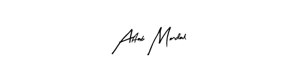 Make a beautiful signature design for name Aftab Mondal. With this signature (Arty Signature) style, you can create a handwritten signature for free. Aftab Mondal signature style 8 images and pictures png