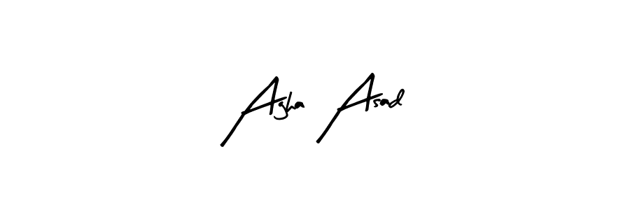 Arty Signature is a professional signature style that is perfect for those who want to add a touch of class to their signature. It is also a great choice for those who want to make their signature more unique. Get Agha Asad name to fancy signature for free. Agha Asad signature style 8 images and pictures png