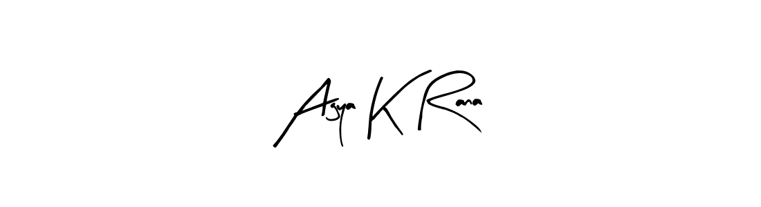 Design your own signature with our free online signature maker. With this signature software, you can create a handwritten (Arty Signature) signature for name Agya K Rana. Agya K Rana signature style 8 images and pictures png