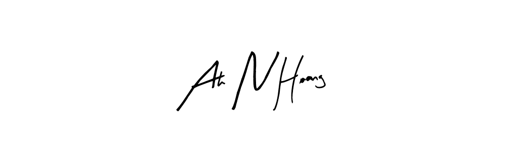 The best way (Arty Signature) to make a short signature is to pick only two or three words in your name. The name Ah N Hoang include a total of six letters. For converting this name. Ah N Hoang signature style 8 images and pictures png