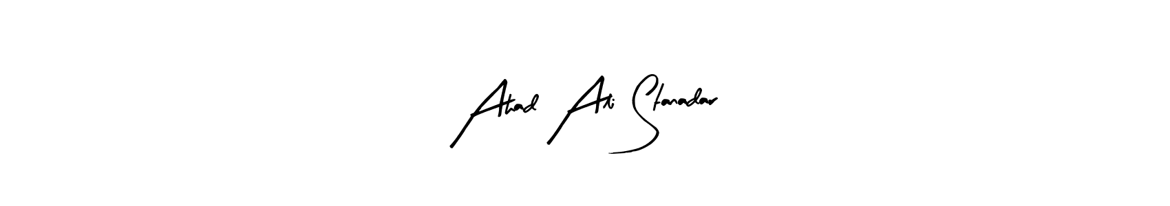 Also You can easily find your signature by using the search form. We will create Ahad Ali Stanadar name handwritten signature images for you free of cost using Arty Signature sign style. Ahad Ali Stanadar signature style 8 images and pictures png