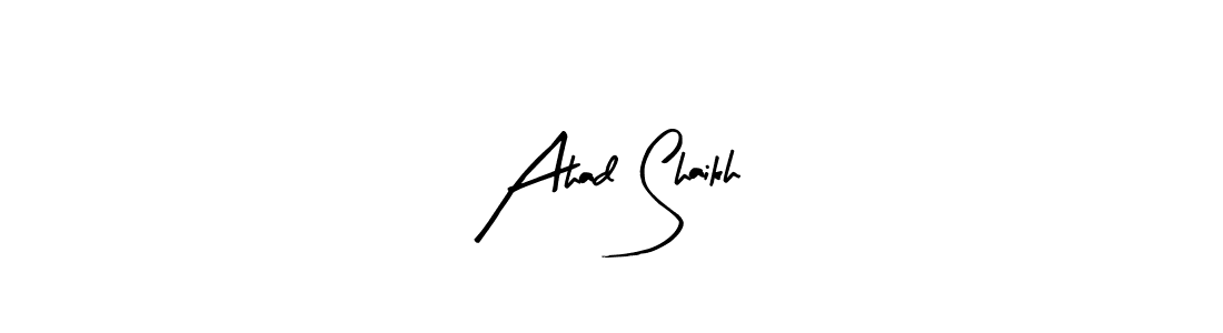 Make a beautiful signature design for name Ahad Shaikh. With this signature (Arty Signature) style, you can create a handwritten signature for free. Ahad Shaikh signature style 8 images and pictures png