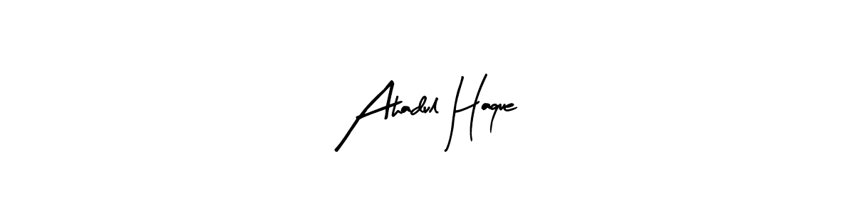 Similarly Arty Signature is the best handwritten signature design. Signature creator online .You can use it as an online autograph creator for name Ahadul Haque. Ahadul Haque signature style 8 images and pictures png