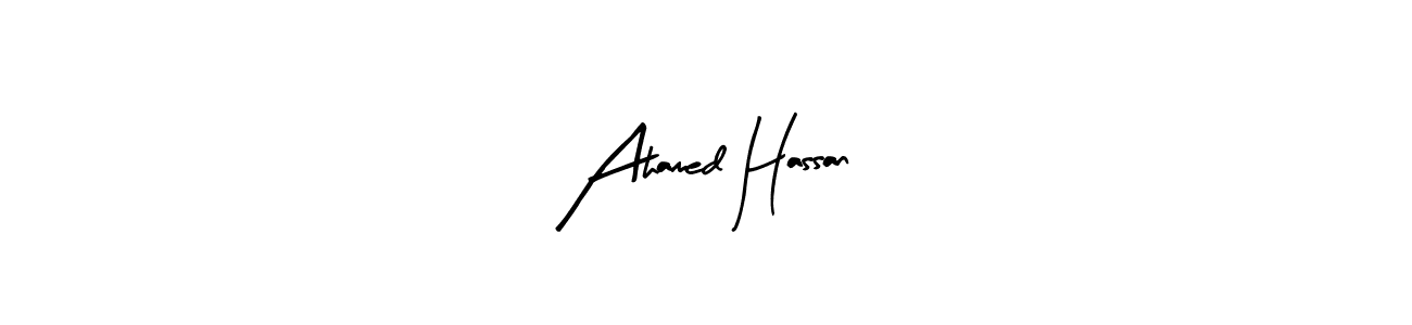 The best way (Arty Signature) to make a short signature is to pick only two or three words in your name. The name Ahamed Hassan include a total of six letters. For converting this name. Ahamed Hassan signature style 8 images and pictures png