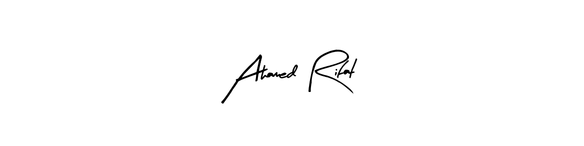The best way (Arty Signature) to make a short signature is to pick only two or three words in your name. The name Ahamed Rifat include a total of six letters. For converting this name. Ahamed Rifat signature style 8 images and pictures png