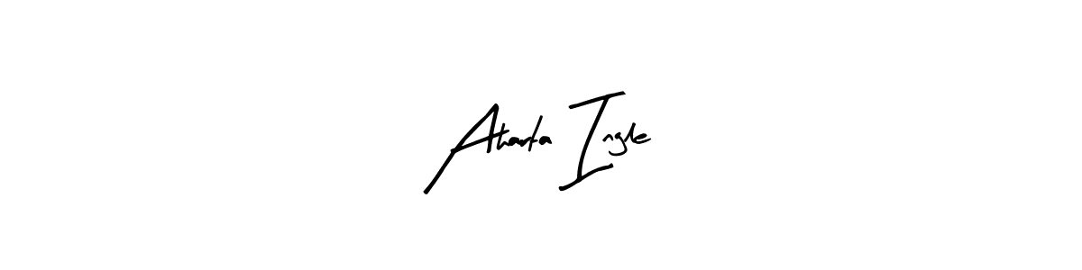 This is the best signature style for the Aharta Ingle name. Also you like these signature font (Arty Signature). Mix name signature. Aharta Ingle signature style 8 images and pictures png