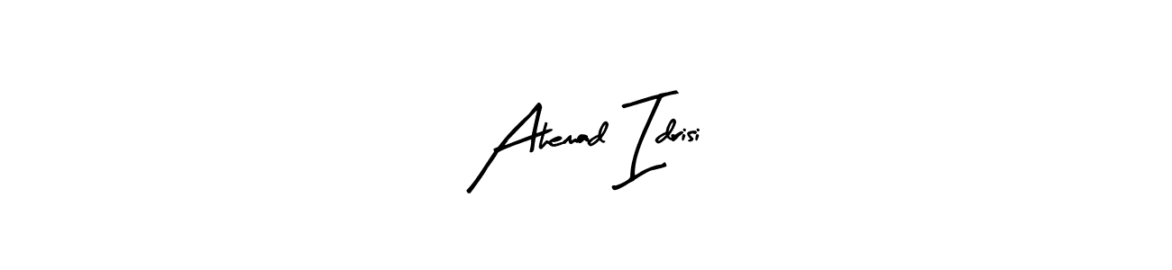 Arty Signature is a professional signature style that is perfect for those who want to add a touch of class to their signature. It is also a great choice for those who want to make their signature more unique. Get Ahemad Idrisi name to fancy signature for free. Ahemad Idrisi signature style 8 images and pictures png