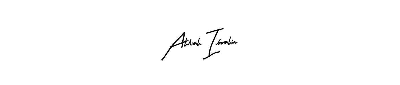 How to make Ahliah Ibrahim name signature. Use Arty Signature style for creating short signs online. This is the latest handwritten sign. Ahliah Ibrahim signature style 8 images and pictures png