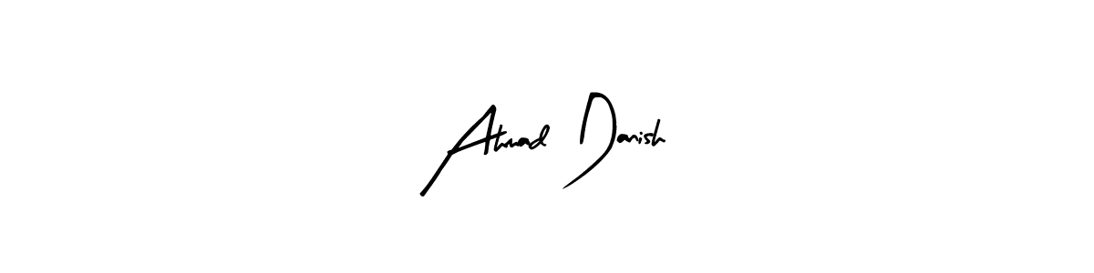Similarly Arty Signature is the best handwritten signature design. Signature creator online .You can use it as an online autograph creator for name Ahmad Danish. Ahmad Danish signature style 8 images and pictures png
