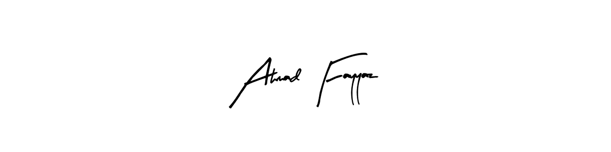 How to make Ahmad Fayyaz name signature. Use Arty Signature style for creating short signs online. This is the latest handwritten sign. Ahmad Fayyaz signature style 8 images and pictures png