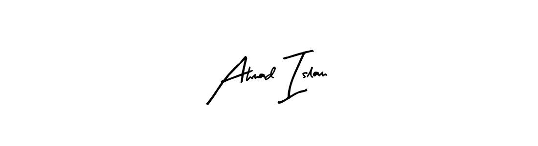 This is the best signature style for the Ahmad Islam name. Also you like these signature font (Arty Signature). Mix name signature. Ahmad Islam signature style 8 images and pictures png