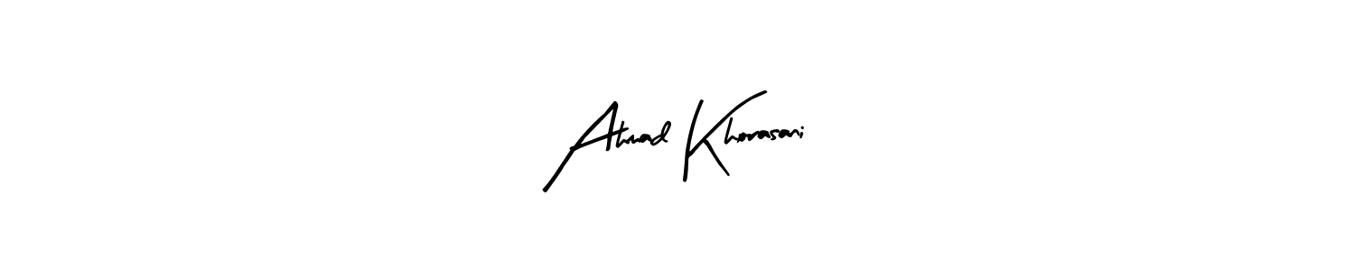 This is the best signature style for the Ahmad Khorasani name. Also you like these signature font (Arty Signature). Mix name signature. Ahmad Khorasani signature style 8 images and pictures png