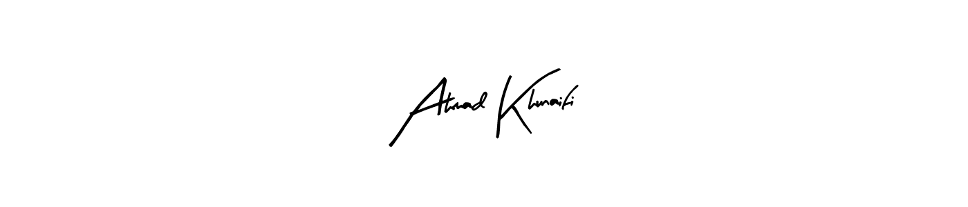 Check out images of Autograph of Ahmad Khunaifi name. Actor Ahmad Khunaifi Signature Style. Arty Signature is a professional sign style online. Ahmad Khunaifi signature style 8 images and pictures png