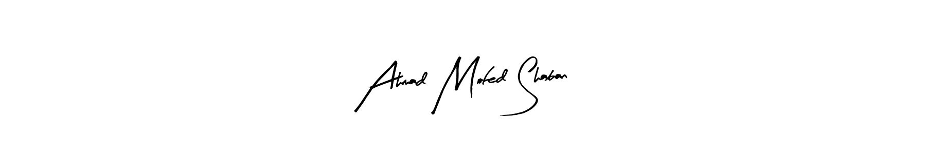 if you are searching for the best signature style for your name Ahmad Mofed Shaban. so please give up your signature search. here we have designed multiple signature styles  using Arty Signature. Ahmad Mofed Shaban signature style 8 images and pictures png