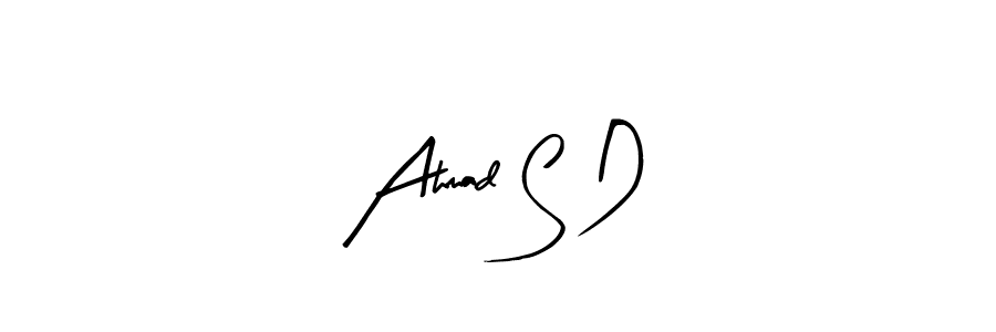 See photos of Ahmad S D official signature by Spectra . Check more albums & portfolios. Read reviews & check more about Arty Signature font. Ahmad S D signature style 8 images and pictures png