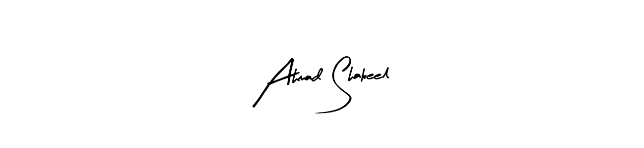 How to make Ahmad Shakeel name signature. Use Arty Signature style for creating short signs online. This is the latest handwritten sign. Ahmad Shakeel signature style 8 images and pictures png