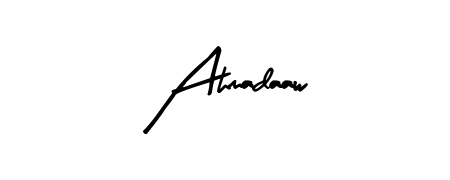 A sleek calligraphic signature for name Ahmadaaw utilizing Arty Signature styling. Great for adding personal signatures to photos and art. Ahmadaaw signature style 8 images and pictures png