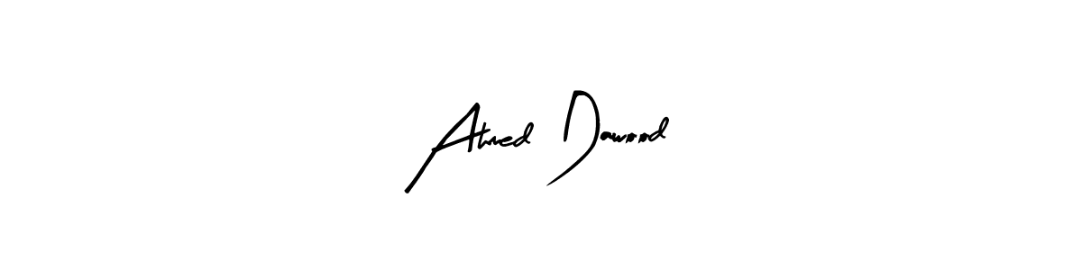 Similarly Arty Signature is the best handwritten signature design. Signature creator online .You can use it as an online autograph creator for name Ahmed Dawood. Ahmed Dawood signature style 8 images and pictures png