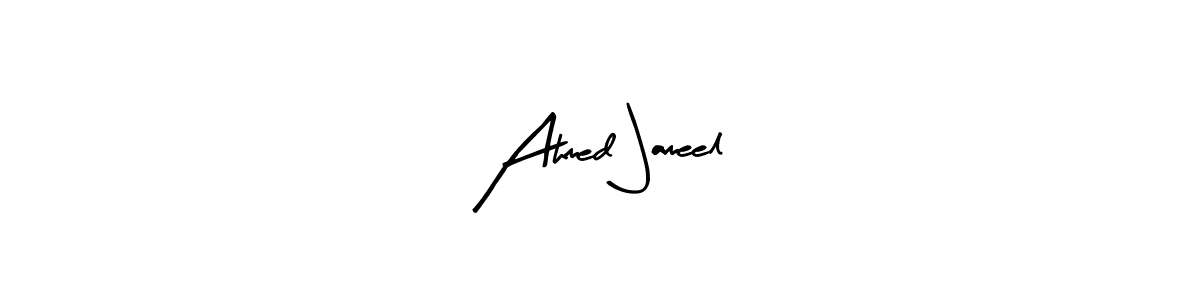The best way (Arty Signature) to make a short signature is to pick only two or three words in your name. The name Ahmed Jameel include a total of six letters. For converting this name. Ahmed Jameel signature style 8 images and pictures png
