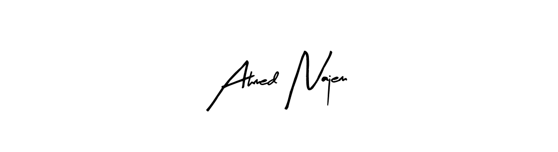 How to make Ahmed Najem name signature. Use Arty Signature style for creating short signs online. This is the latest handwritten sign. Ahmed Najem signature style 8 images and pictures png