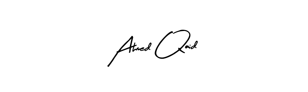This is the best signature style for the Ahmed Qaid name. Also you like these signature font (Arty Signature). Mix name signature. Ahmed Qaid signature style 8 images and pictures png