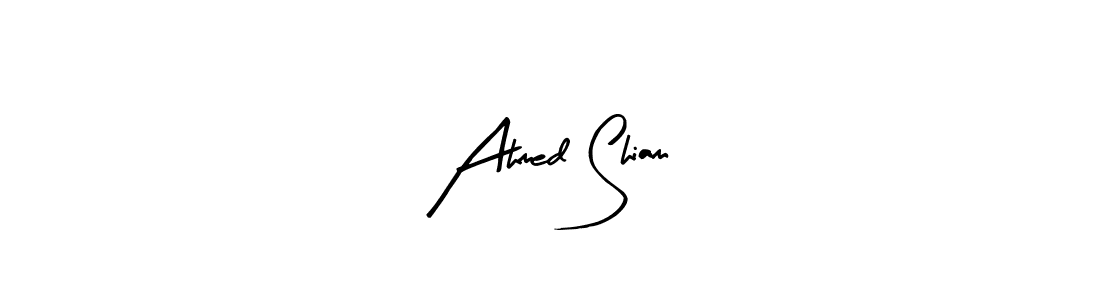Arty Signature is a professional signature style that is perfect for those who want to add a touch of class to their signature. It is also a great choice for those who want to make their signature more unique. Get Ahmed Shiam name to fancy signature for free. Ahmed Shiam signature style 8 images and pictures png