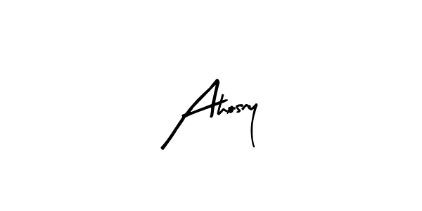 Design your own signature with our free online signature maker. With this signature software, you can create a handwritten (Arty Signature) signature for name Ahosny. Ahosny signature style 8 images and pictures png