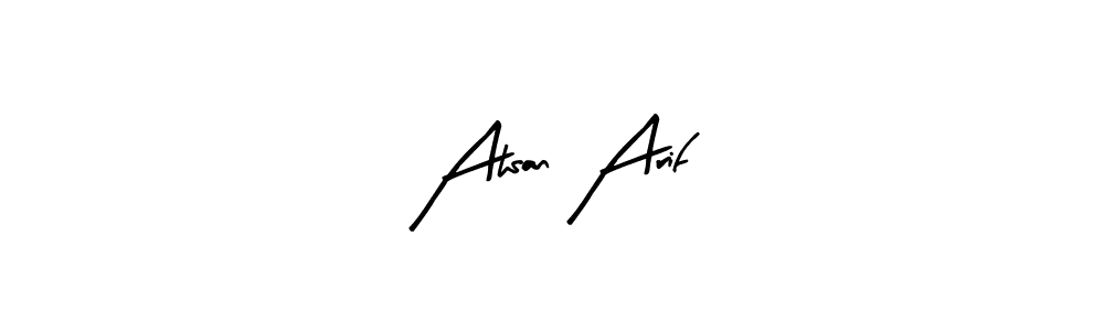 It looks lik you need a new signature style for name Ahsan Arif. Design unique handwritten (Arty Signature) signature with our free signature maker in just a few clicks. Ahsan Arif signature style 8 images and pictures png