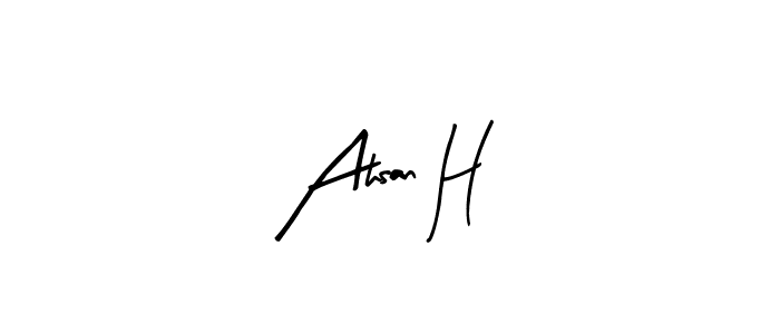 Similarly Arty Signature is the best handwritten signature design. Signature creator online .You can use it as an online autograph creator for name Ahsan H. Ahsan H signature style 8 images and pictures png