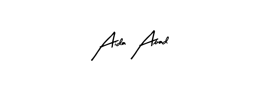 Arty Signature is a professional signature style that is perfect for those who want to add a touch of class to their signature. It is also a great choice for those who want to make their signature more unique. Get Aida Abad name to fancy signature for free. Aida Abad signature style 8 images and pictures png