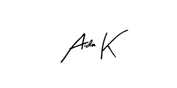 The best way (Arty Signature) to make a short signature is to pick only two or three words in your name. The name Aida K include a total of six letters. For converting this name. Aida K signature style 8 images and pictures png