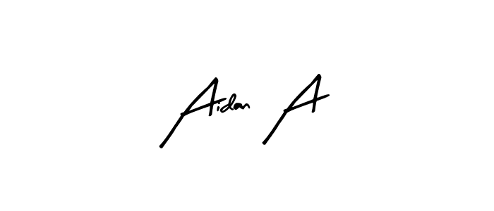 Similarly Arty Signature is the best handwritten signature design. Signature creator online .You can use it as an online autograph creator for name Aidan A. Aidan A signature style 8 images and pictures png