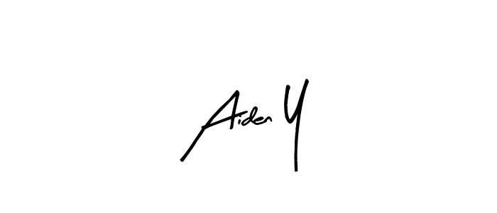 Design your own signature with our free online signature maker. With this signature software, you can create a handwritten (Arty Signature) signature for name Aiden Y. Aiden Y signature style 8 images and pictures png